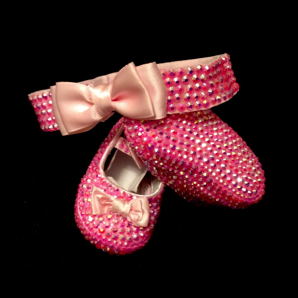๐Rhinestone NEWBORN Keepsake shoes๐ - Picture 3 of 6